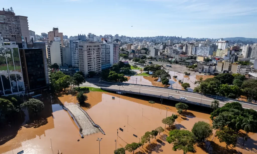 Porto Alegre inundada. Imagem: EBC